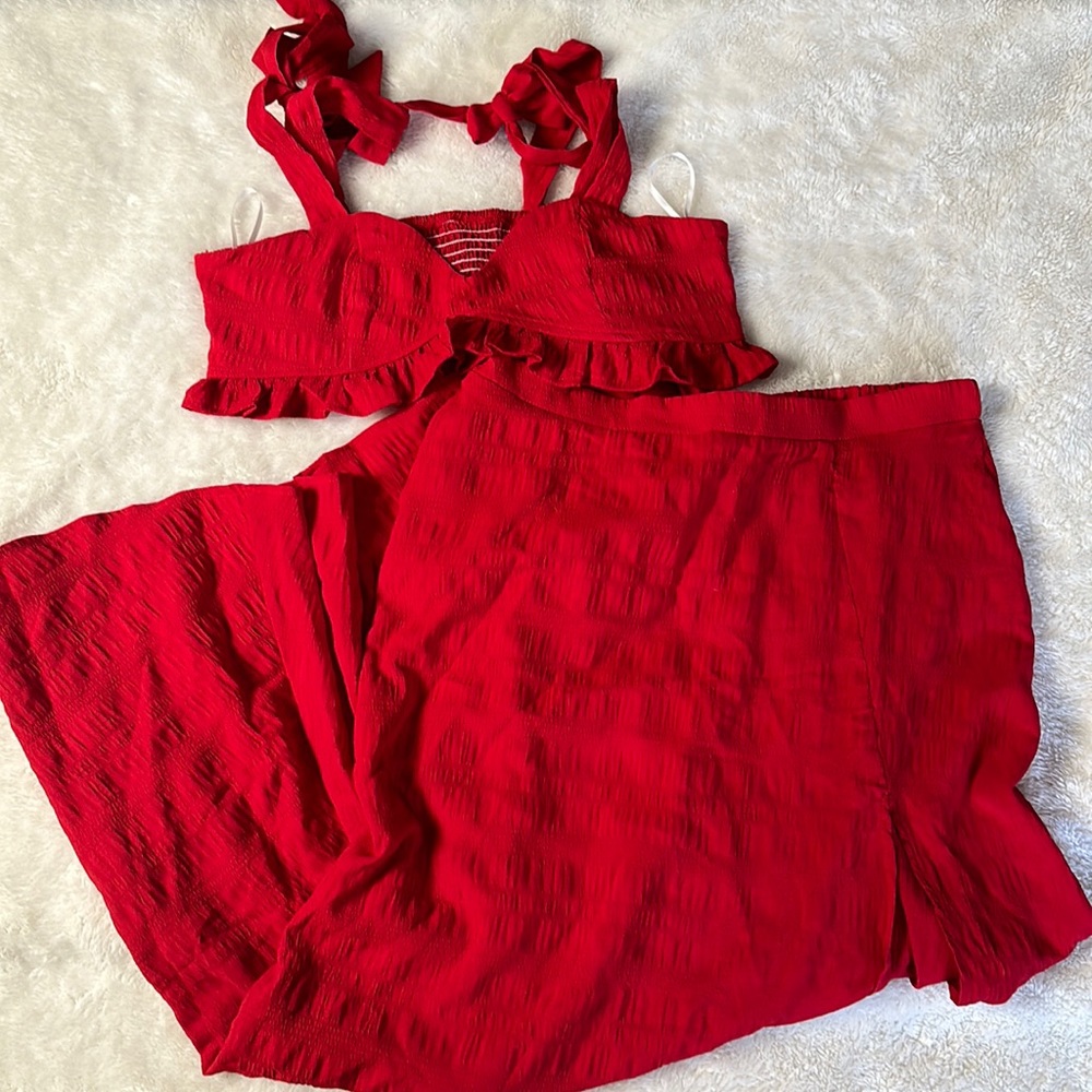 SHEIN - Size L 8/10 - Red Two Piece Set